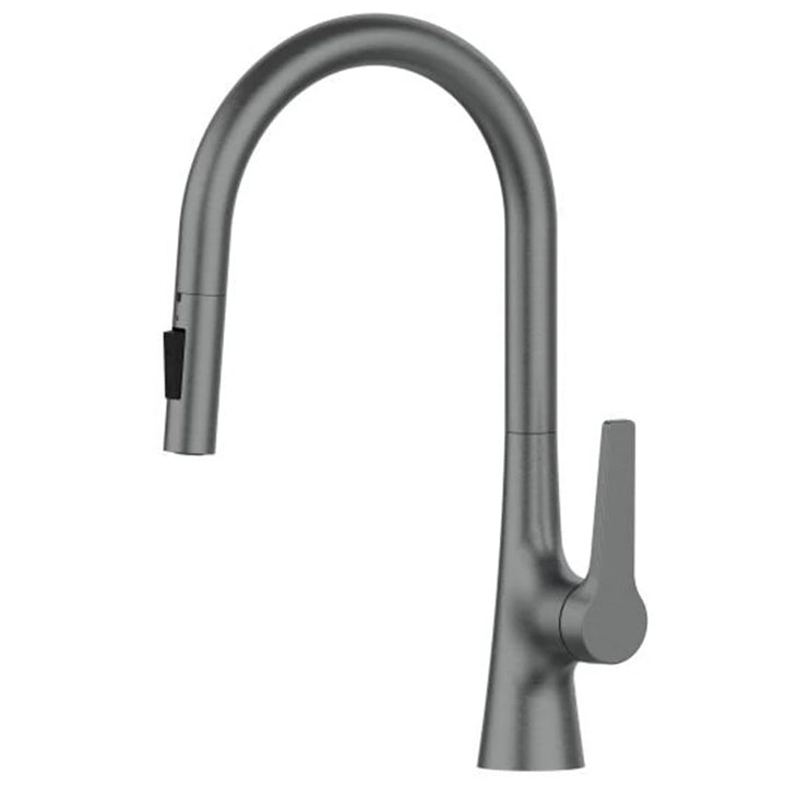 Bagnolux Black Rose Gold Deck Mounted Kitchen Faucet Two Function Single Handle Pull Out Mixer Hot and Cold Water Pull Out Taps | Designix -  Gun Gray   - https://designix.fr/
