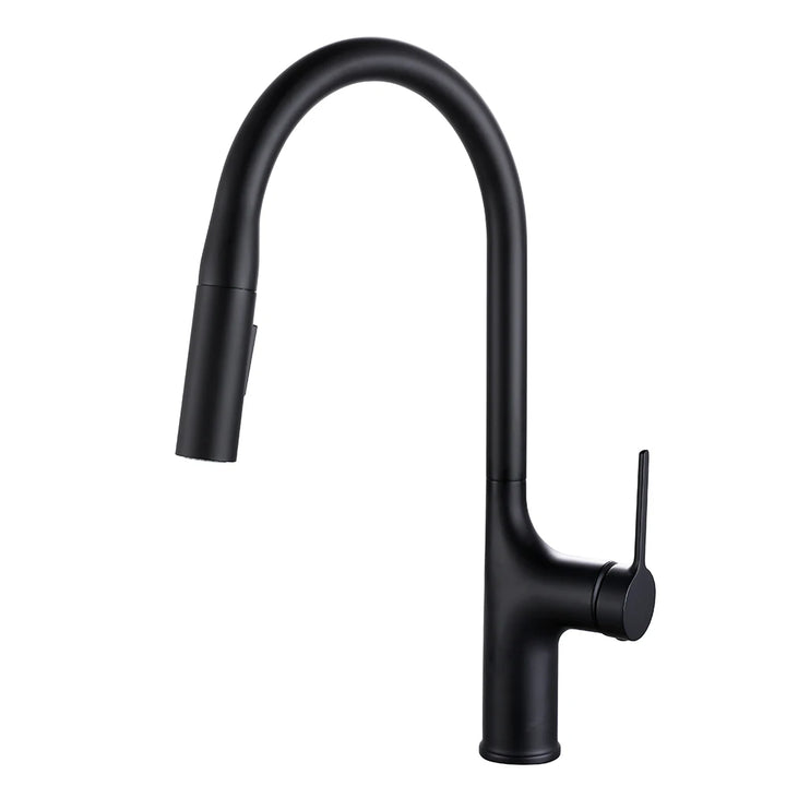 Bagnolux Black Rose Gold Deck Mounted Kitchen Faucet Two Function Single Handle Pull Out Mixer Hot and Cold Water Pull Out Taps | Designix -  Black 1   - https://designix.fr/