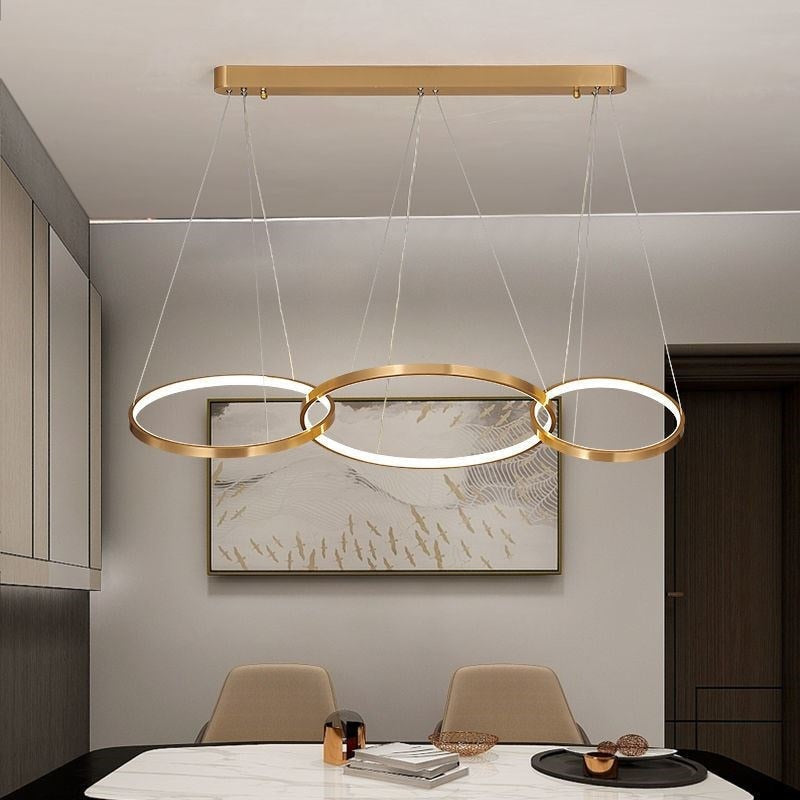 lustre-design-italien | Designix - Lustre Or 3 Anneaux - https://designix.fr