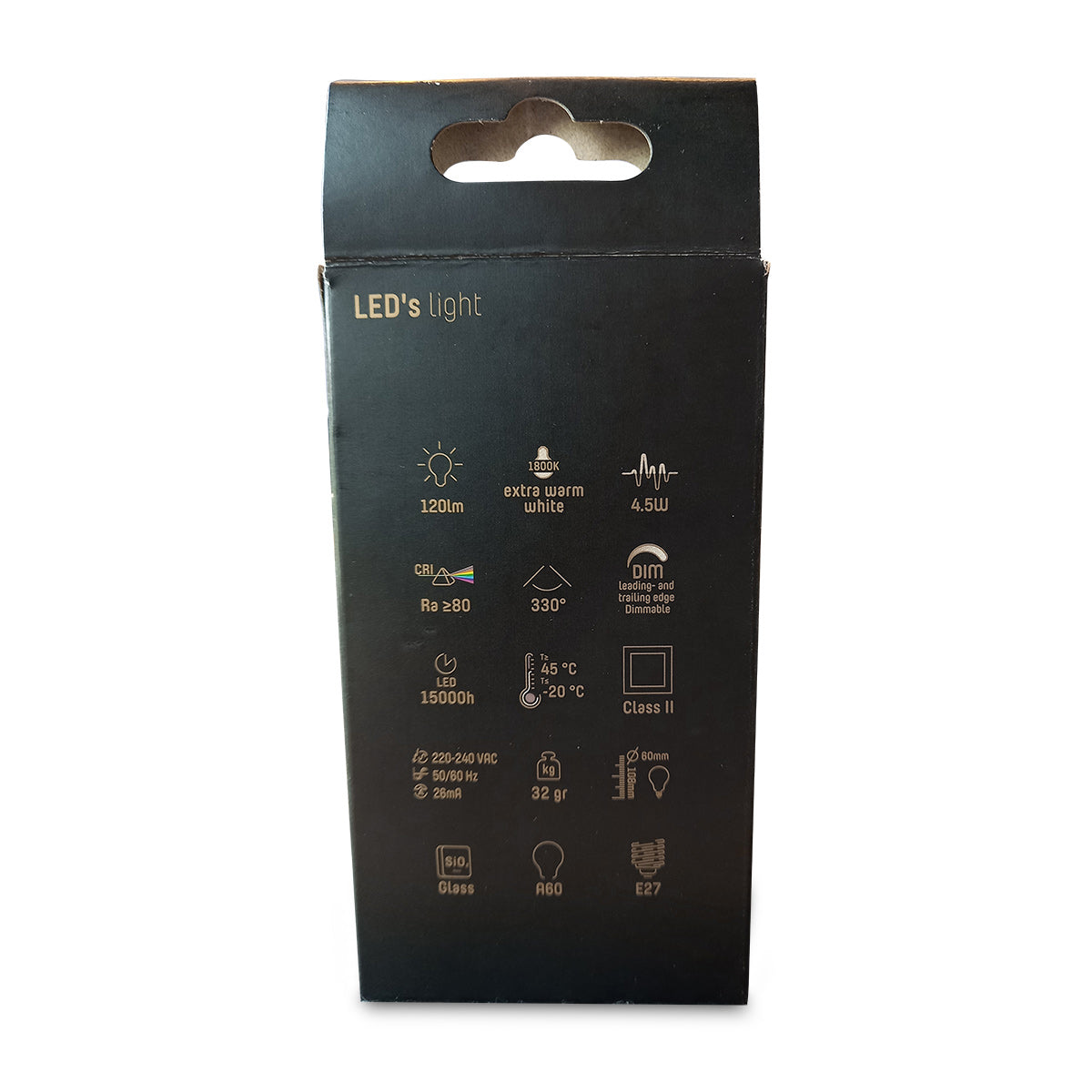 Ampoule fumée dimmable avec culot E27 120 lumens 1800 kelvins 4,5 watts