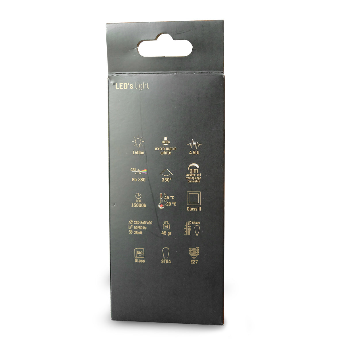 Ampoule fumée dimmable avec culot E27 140 lumens 1800 kelvins 4,5 watts