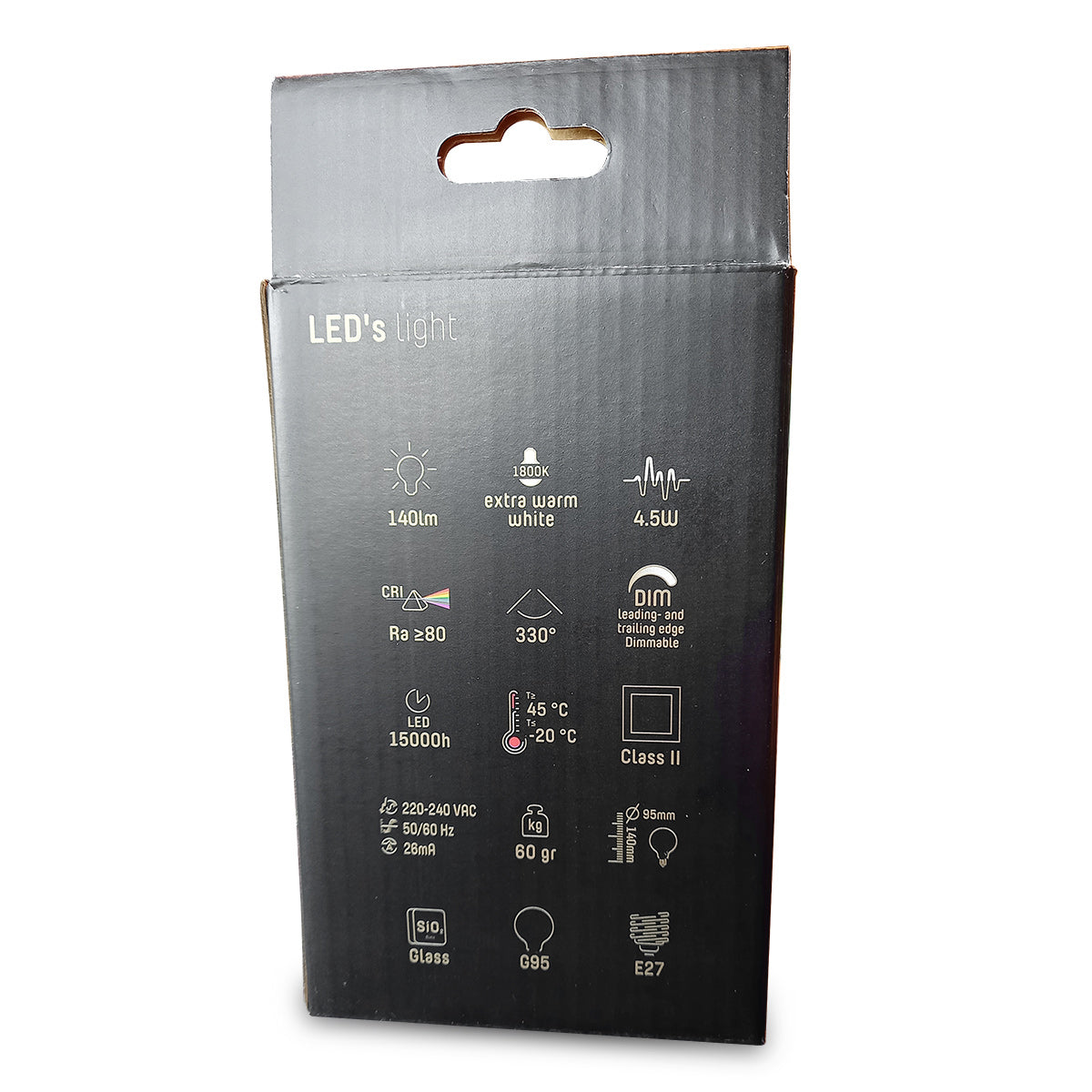 Ampoule fumée dimmable avec culot E27 140 lumens 1800 kelvins 4,5 watts