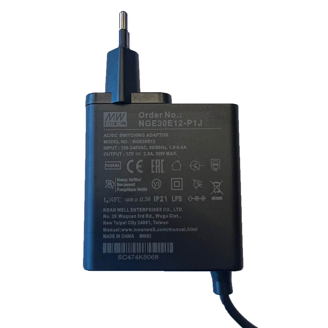 Transformateur led 12v 30w, sortie 12 V 2,5 A | Mean Well