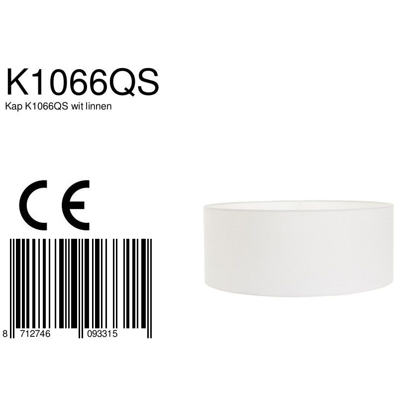 Abat-jour K1066QS blanc en lin