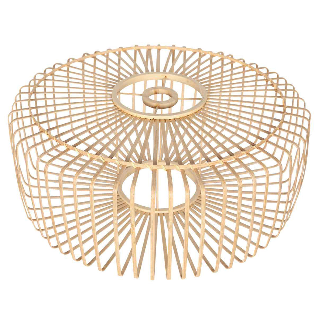 Abat-jour naturel en bambou et bois K2002BS ⌀60 cm avec support E27.