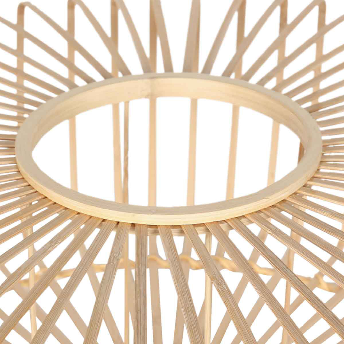 Abat-jour naturel en bambou et bois K2002BS ⌀60 cm avec support E27.