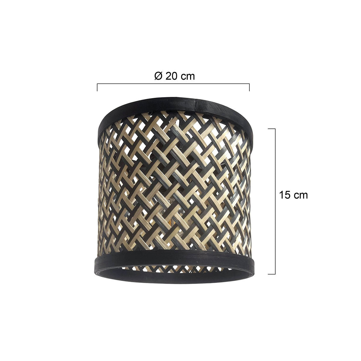 Kap 20*20*15 rond Be27 bambou