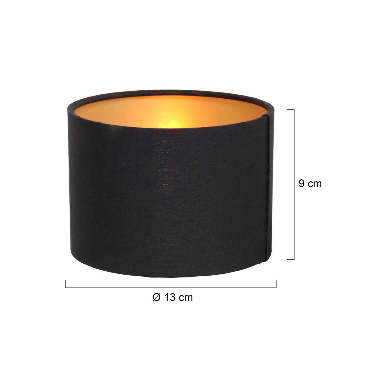 K3333SS abat-jour noir 13 cm rond