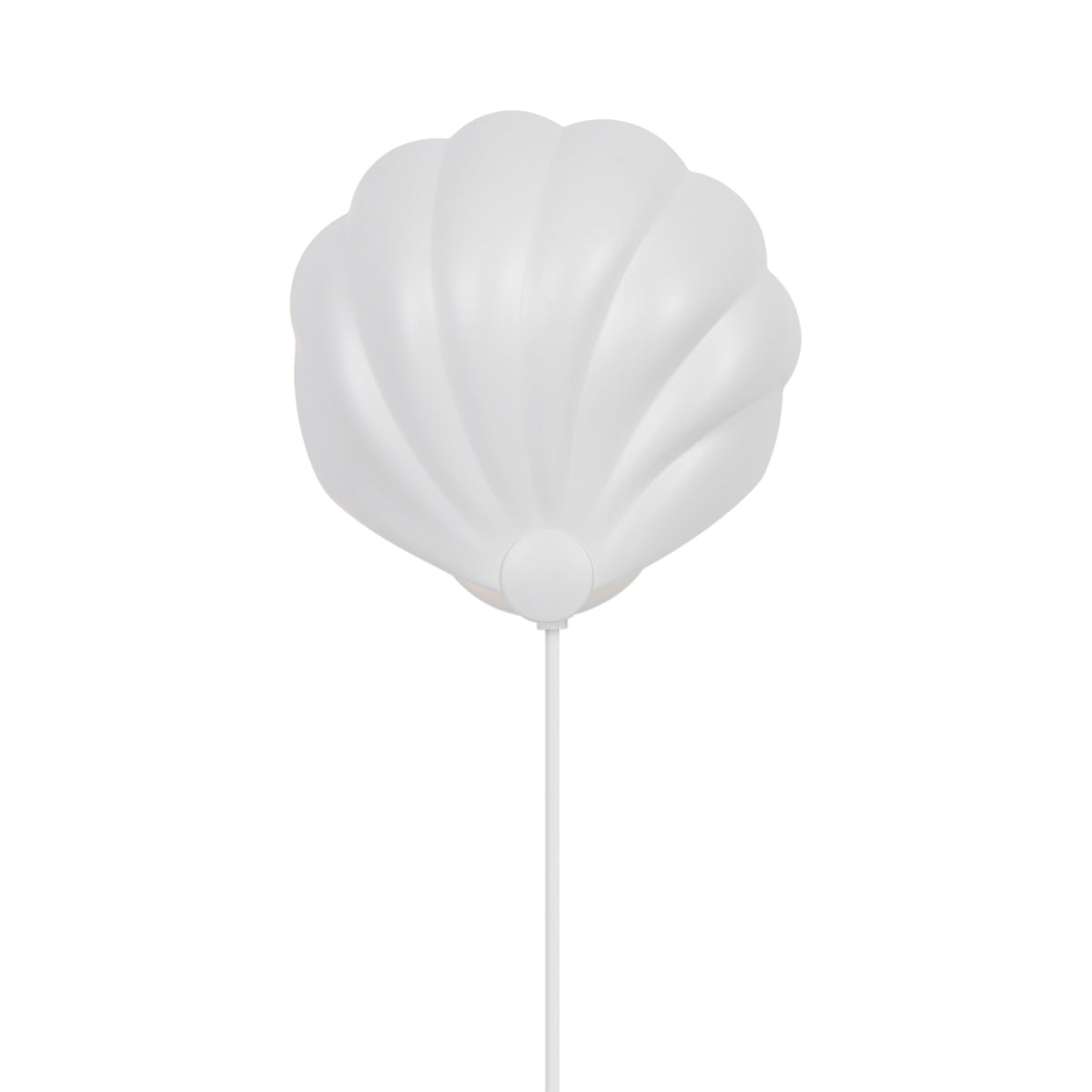 Face avant du luminaire en forme de coquillage Saint-Jacques blanc