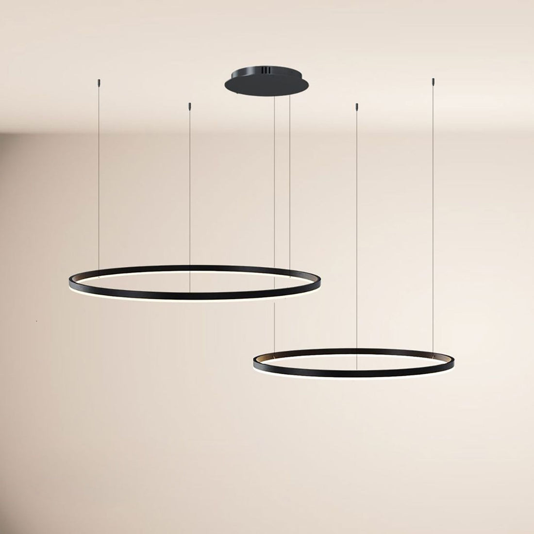 Suspension LED Ring 2 anneaux décalés