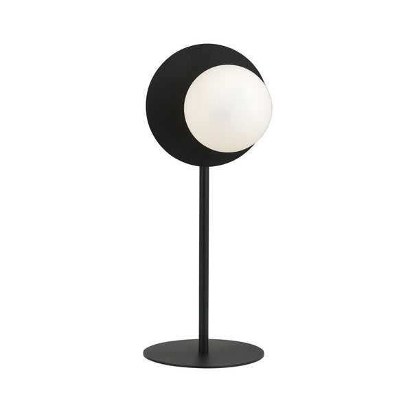 Lampe de chevet Oslo noire, verre opale