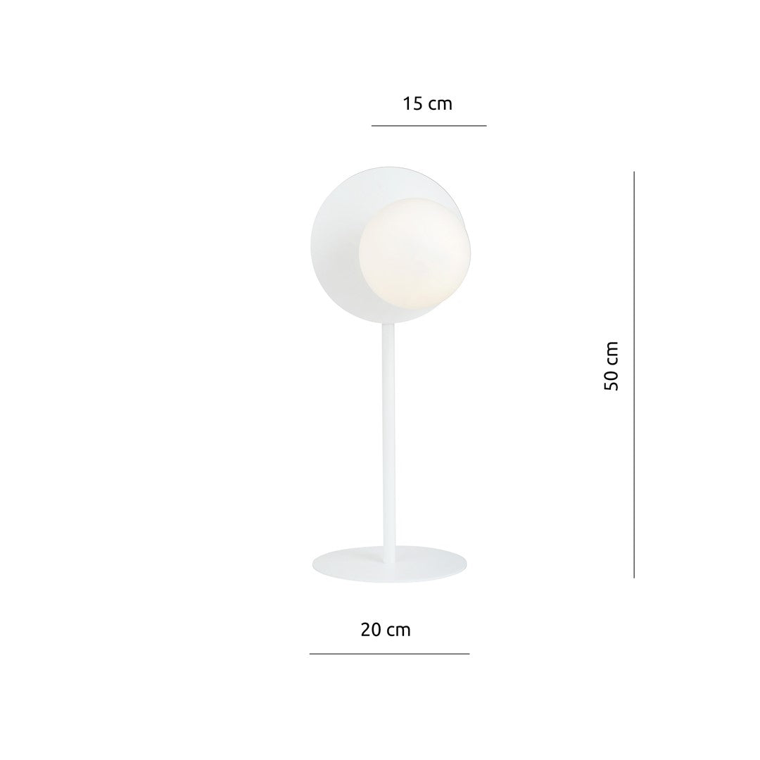 Lampe à poser Oslo blanche, verre opale