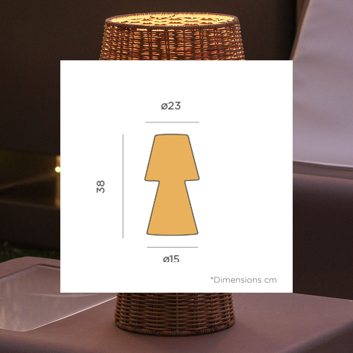 Lampe à poser Lola 40 Nature en fibres naturelles