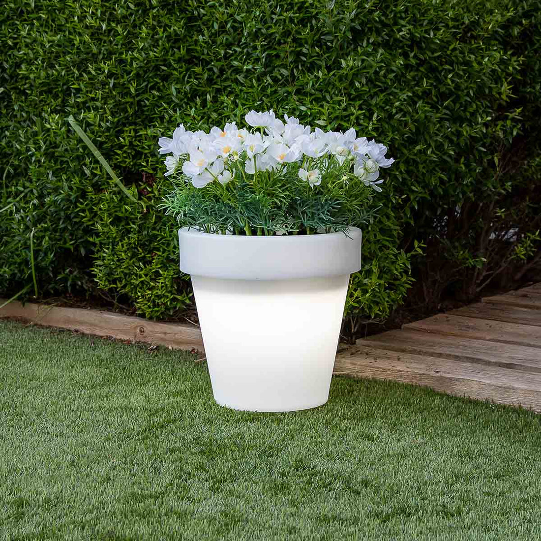 Jardinière lumineuse ronde Magnolia