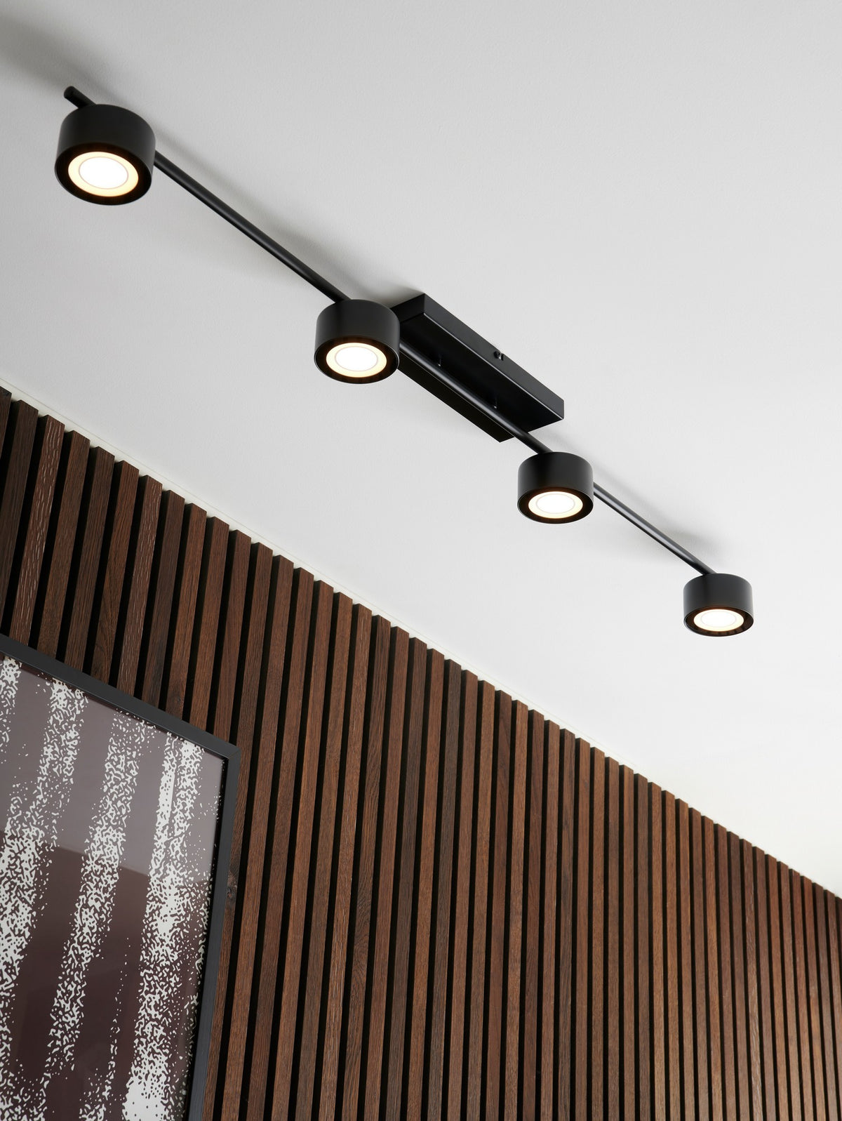 Plafonnier spots LED Clyde 4-Rail noir