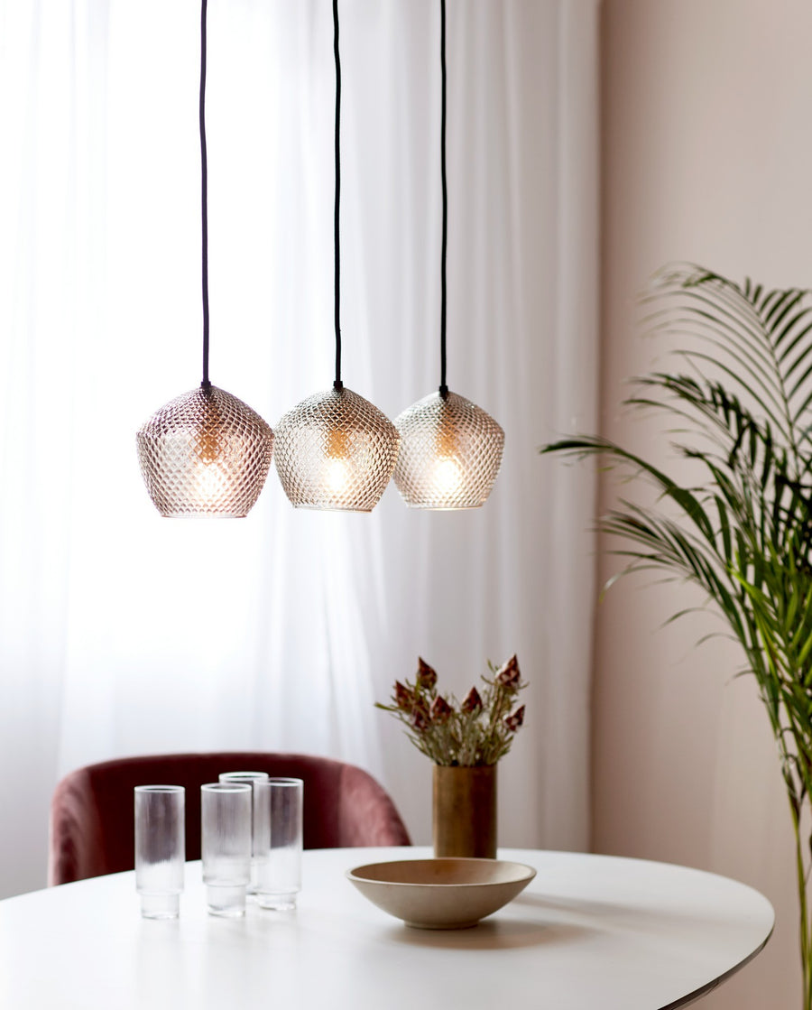Suspension Orbiform 3-Spot laiton, verre