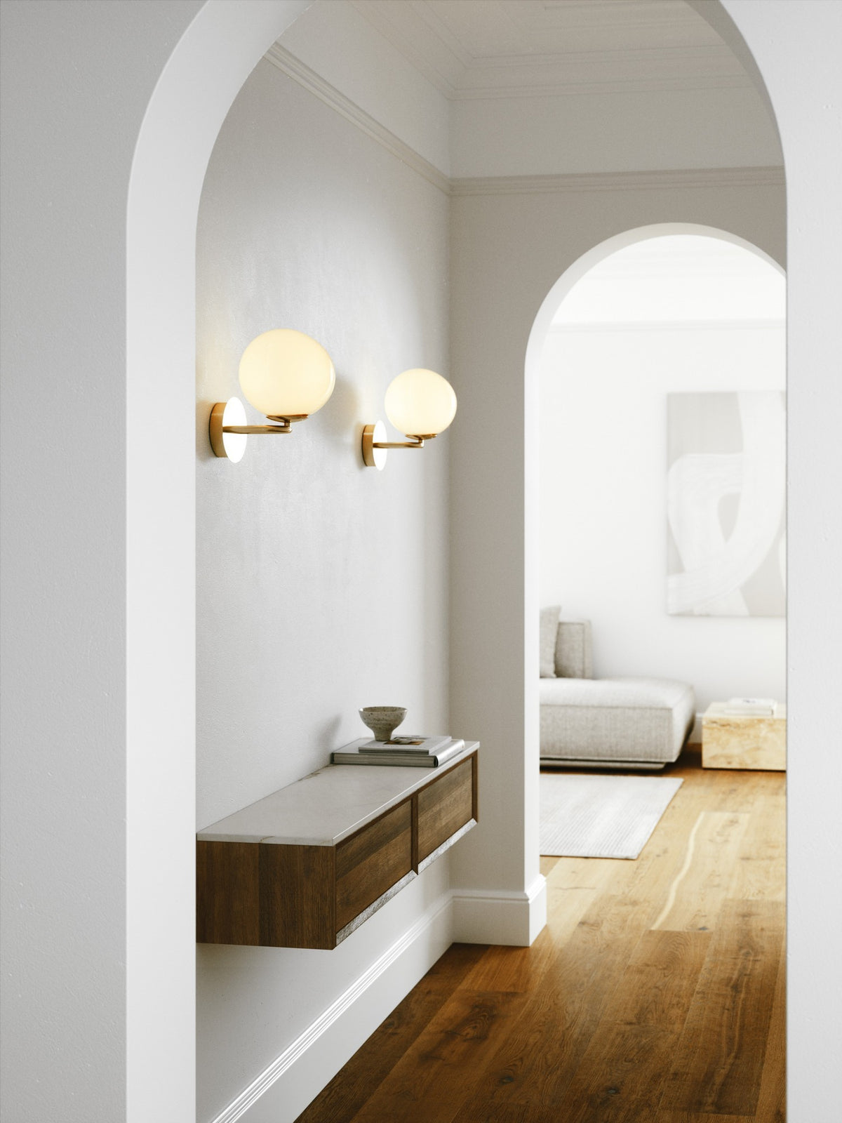 Applique murale Shapes laiton, verre