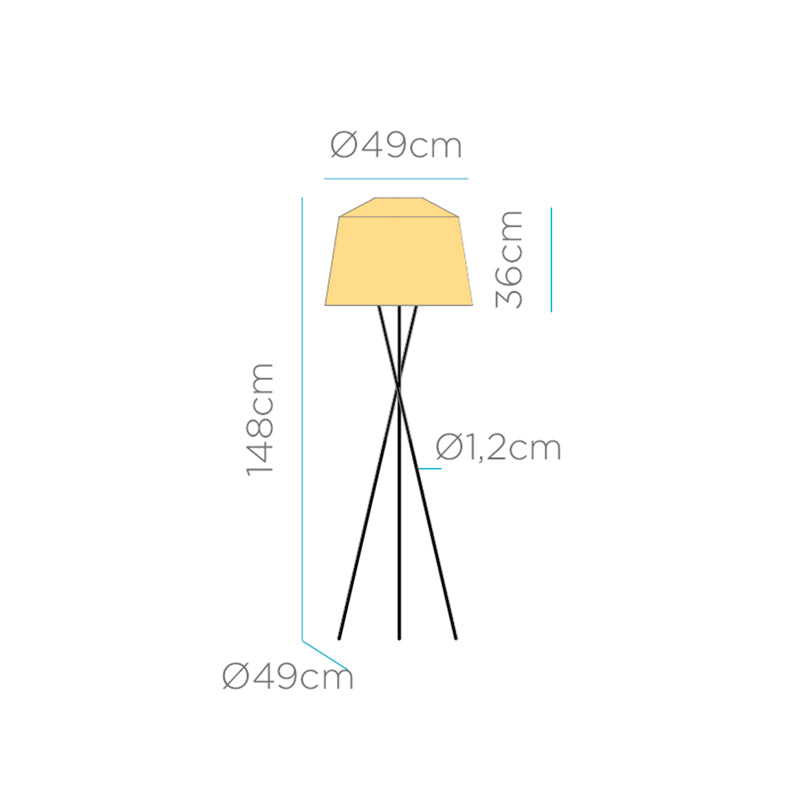 Lampadaire sans fil Amalfi en fibres naturelles