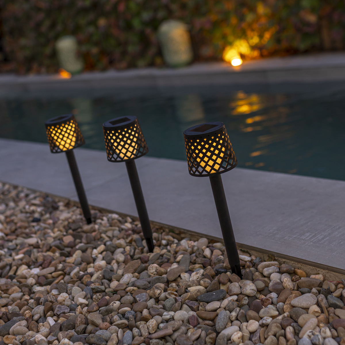 Balise solaire de jardin Gretita, lot de 4