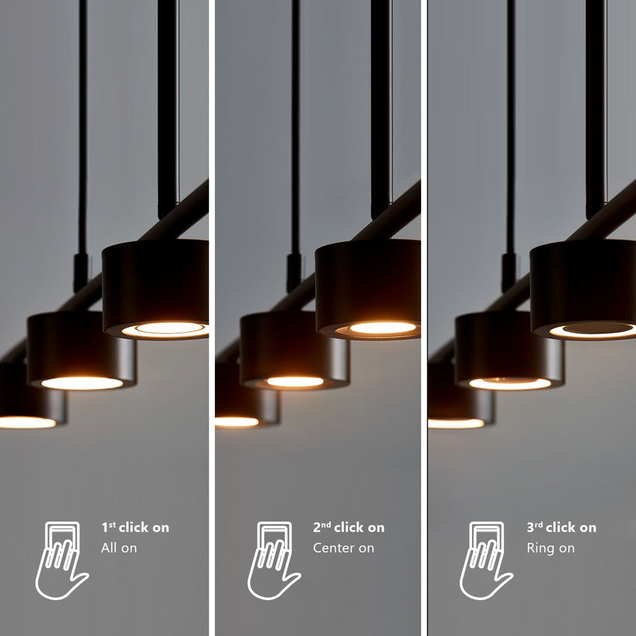 Plafonnier spots LED Clyde 4-Rail noir