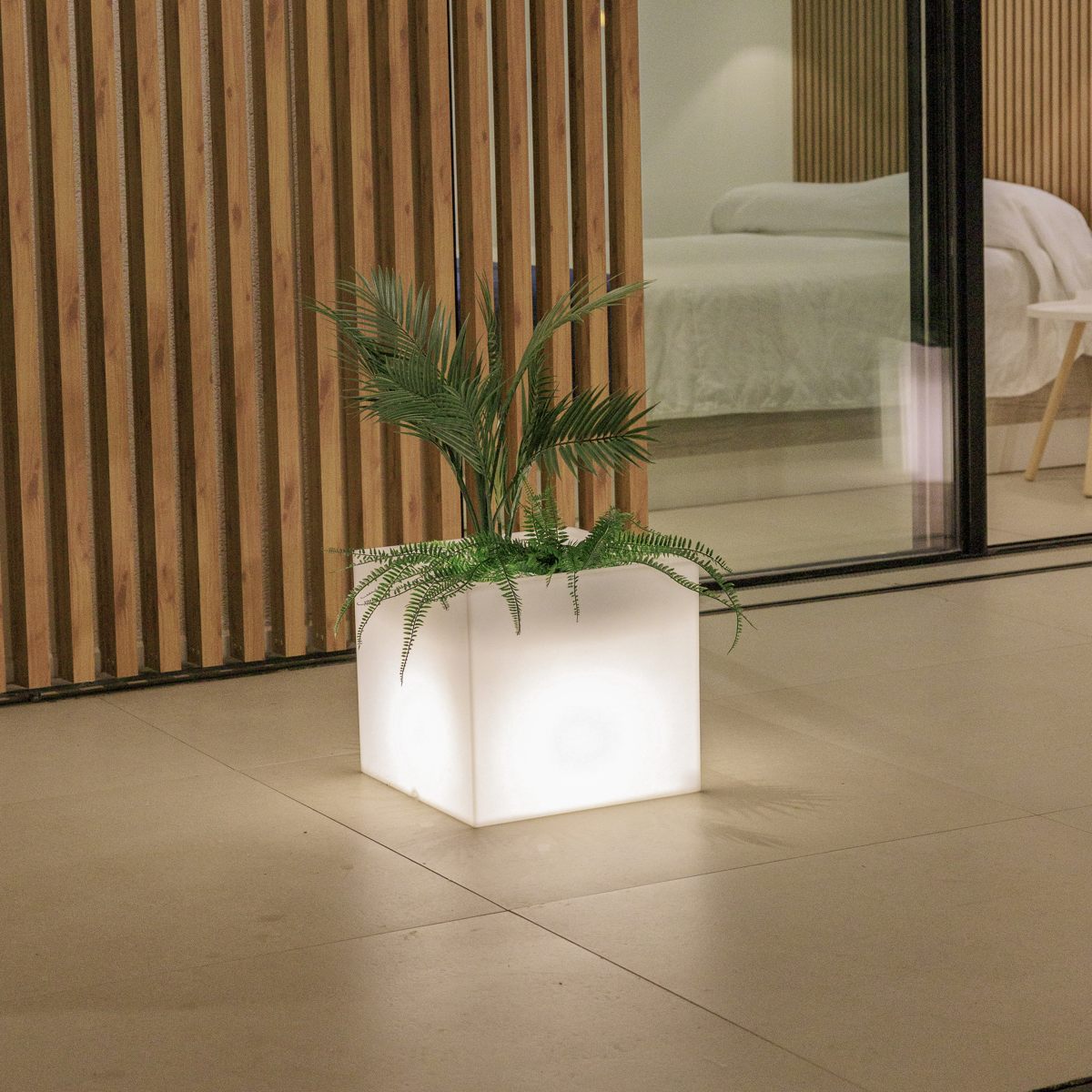 Jardinière lumineuse carrée Narciso