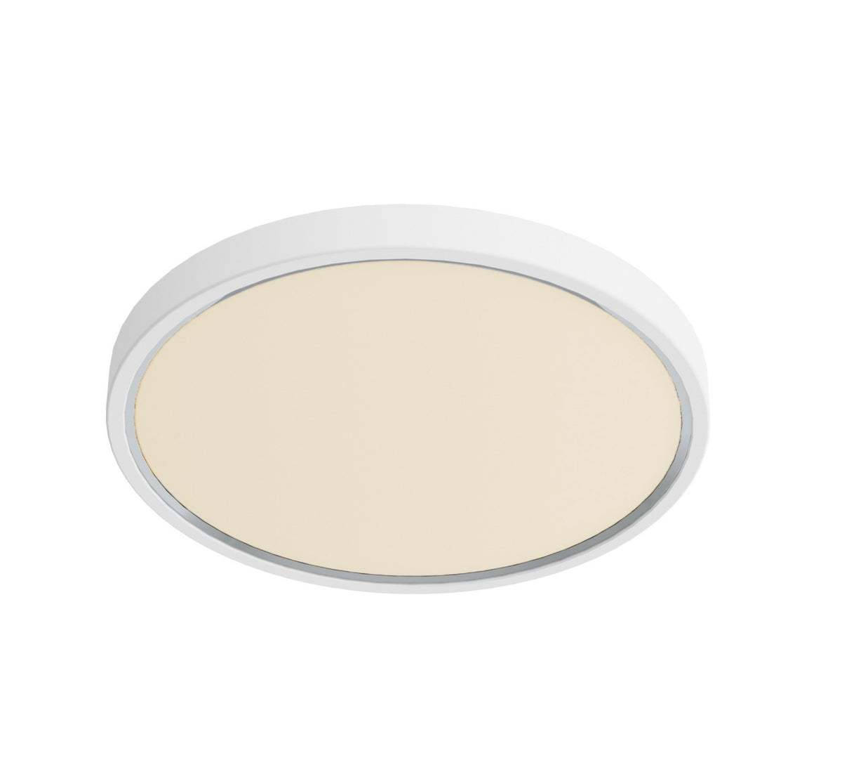 Même plafonnier allumé en lumière chaude, diffus diffusant blanc crème