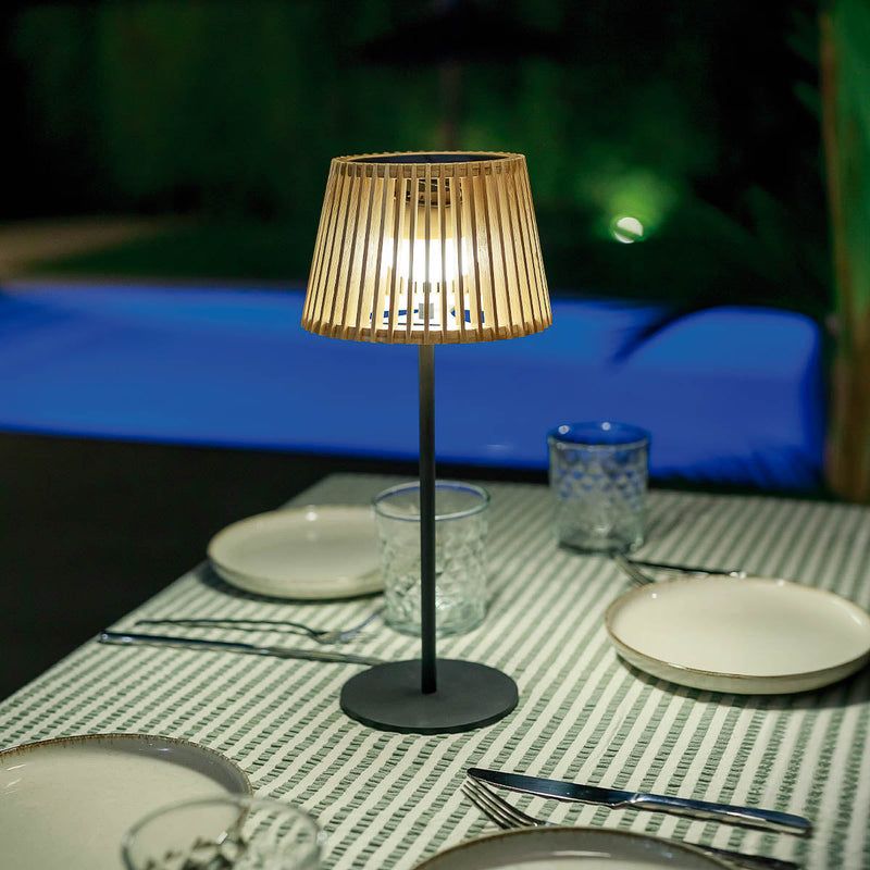 Lampe à poser solaire Okinawa Table en bambou