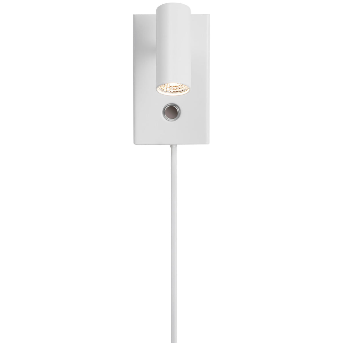 Face avant du luminaire blanc, projecteur LED allumé dirigé vers le bas