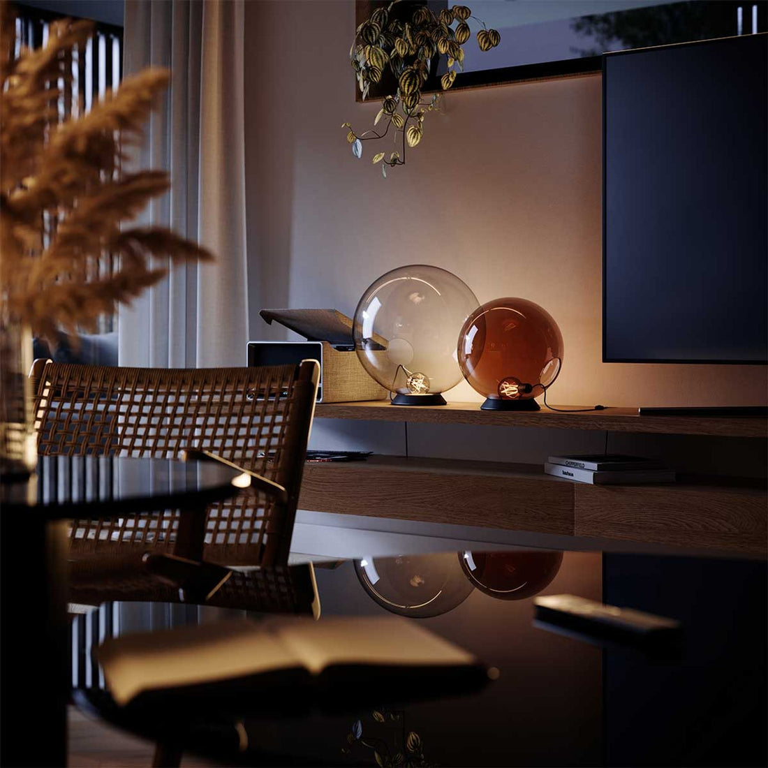 Lampe à poser Orb globe en verre