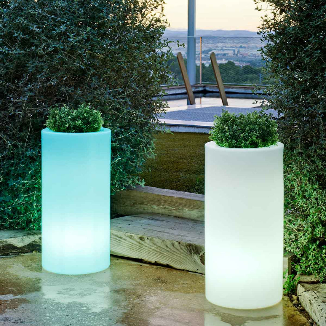 Jardinière lumineuse cylindrique Palma 70