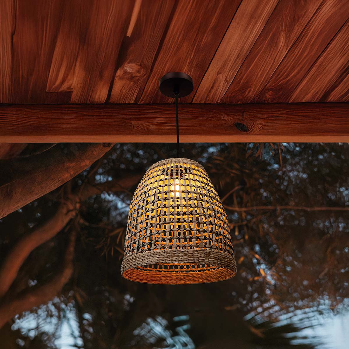 Suspension sans fil Positano en fibres naturelles