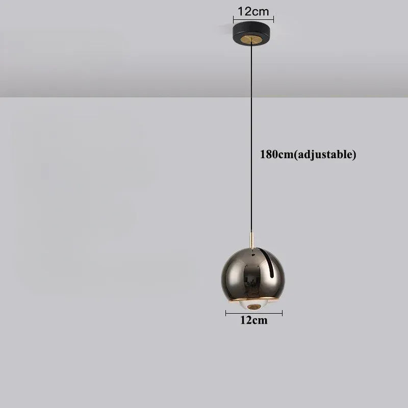 Luminaire Suspension Boule Réglable | Éclat Moderne | Designix - Suspension luminaire Noir | Socle Rond Tactile  - https://designix.fr/