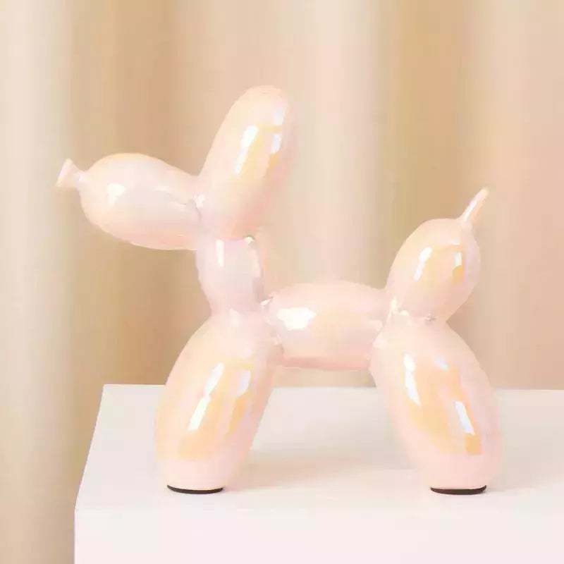 Vilead Ceramic Plating Balloon Dog Orange Figurines Animal Statue Handmade Sculpture Gold Sliver Modern Living Room Desk Decor | Designix -  light pink   - https://designix.fr/