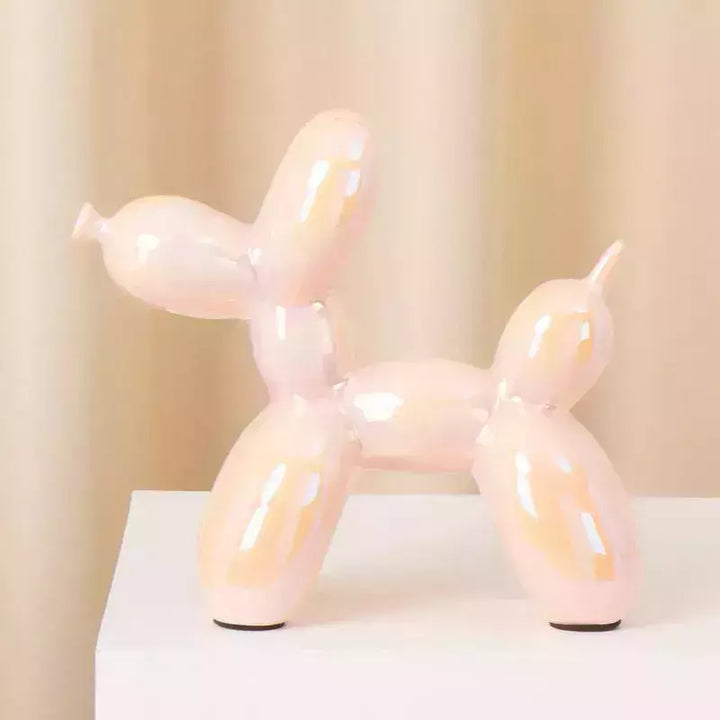 Vilead Ceramic Plating Balloon Dog Orange Figurines Animal Statue Handmade Sculpture Gold Sliver Modern Living Room Desk Decor | Designix -  light pink   - https://designix.fr/