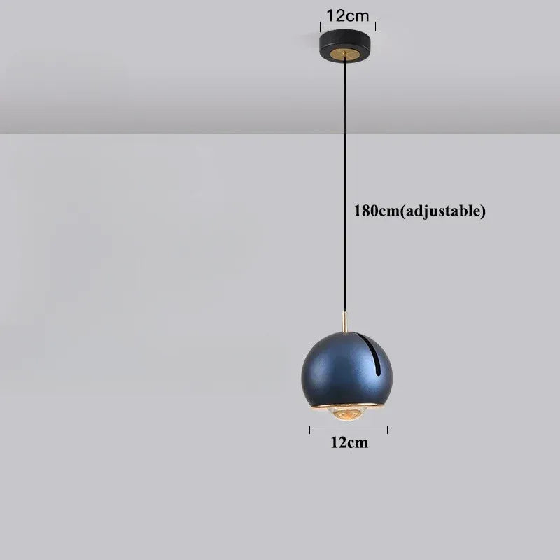 Luminaire Suspension Boule Réglable | Éclat Moderne | Designix - Suspension luminaire Bleu | Socle Rond Tactile  - https://designix.fr/