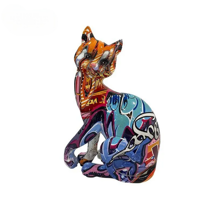 Figurine Graffiti Cat Creative Multicolor | Designix -     - https://designix.fr