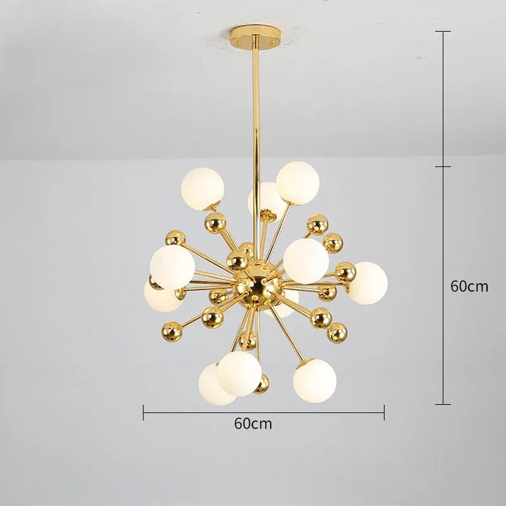 Luminaire Suspension Boule Design | Sphère Éclatante | Designix - Lustre 11 Lampes Blanc Chaud  - https://designix.fr/