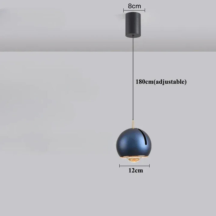 Luminaire Suspension Boule Réglable | Éclat Moderne | Designix - Suspension luminaire Bleu | Socle Classique Tactile  - https://designix.fr/