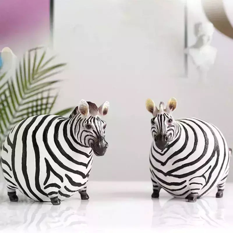 Nordic Creative Resin Cute Fat Zebra Figurine Animal Figurine Sculpture Study Ornaments Desktop Crafts Art Decoration Statue | Designix -     - https://designix.fr/