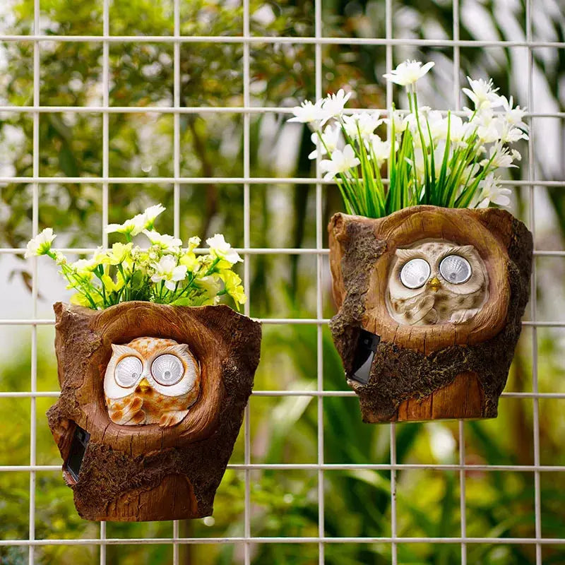 Vilead Resin Owl Figurine Solar LED Light Outdoor Home Garden Decoration Animal Lawn Ornament Waterproof Lamp Unique Yard Gift | Designix -     - https://designix.fr/