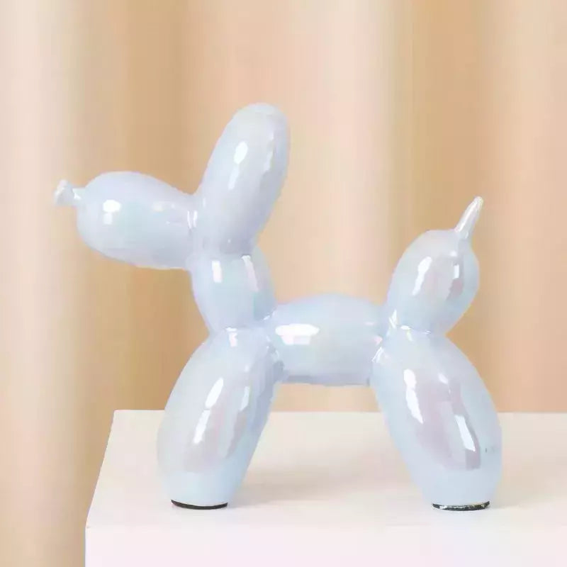 Vilead Ceramic Plating Balloon Dog Orange Figurines Animal Statue Handmade Sculpture Gold Sliver Modern Living Room Desk Decor | Designix -  light blue   - https://designix.fr/