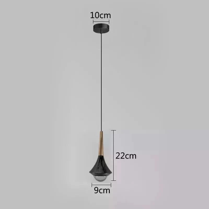 Nordic Light Luxury LED Pendant Lights Mirror Lamp Home Kitchen Island Dining Living Room Bar Cafe Droplight Fixture | Designix -  Black-1 head Cold White  - https://designix.fr/