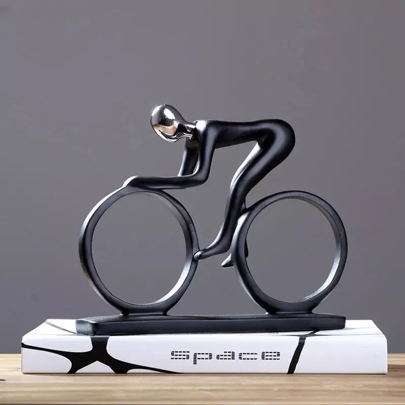 Modern Abstract Resin Bicycler Cyclist Statue Bicycle Rider Statue Bike Racer Rider Figurine Office Living Room Decor | Designix -     - https://designix.fr/