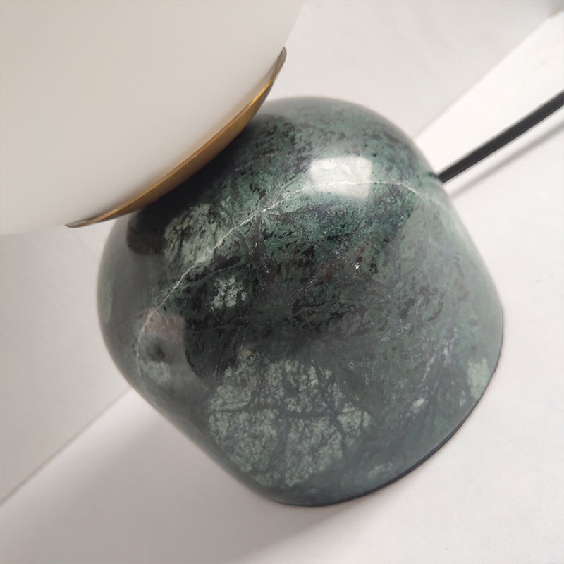 Lampe Boule à Poser Design | Sphère Minérale | Designix - Lampe de chevet Vert Blanc Chaud  - https://designix.fr/