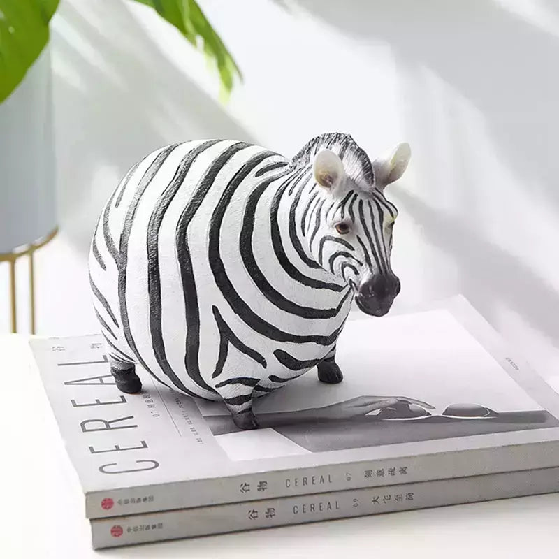 Nordic Creative Resin Cute Fat Zebra Figurine Animal Figurine Sculpture Study Ornaments Desktop Crafts Art Decoration Statue | Designix -  B   - https://designix.fr/