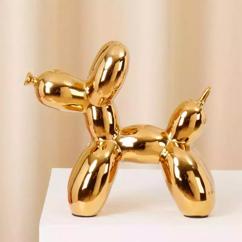 Vilead Ceramic Plating Balloon Dog Orange Figurines Animal Statue Handmade Sculpture Gold Sliver Modern Living Room Desk Decor | Designix -  golden   - https://designix.fr/