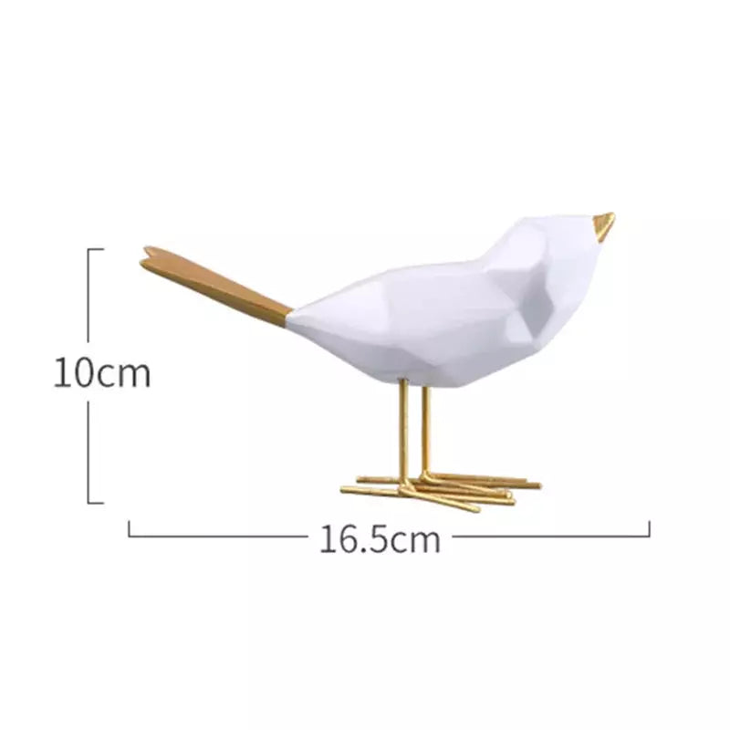 Modern Cute Resin Bird Figurine European Ornaments Geometric Origami Animal Statue Home Office Bird Sculpture Abstract Decorati | Designix -  Gold   - https://designix.fr/