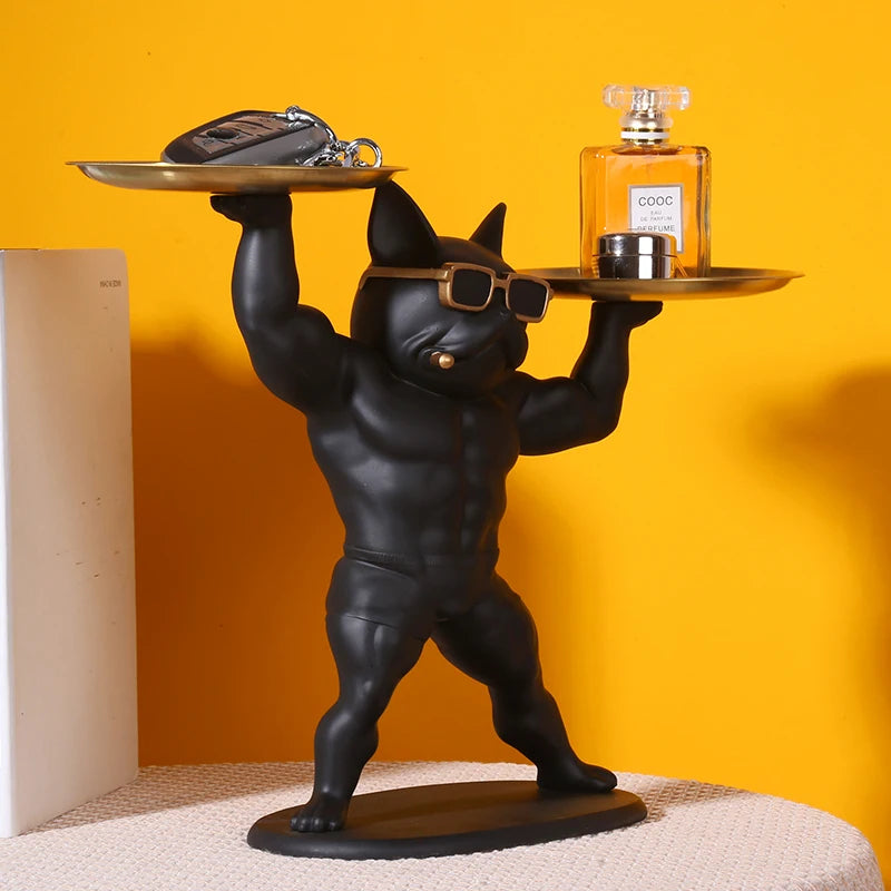 American Dog Figurines for Interior Decor Resin Bulldog Doggy Figure Home Entrance Living Room Desk Decoration Accessories Gift | Designix -     - https://designix.fr/