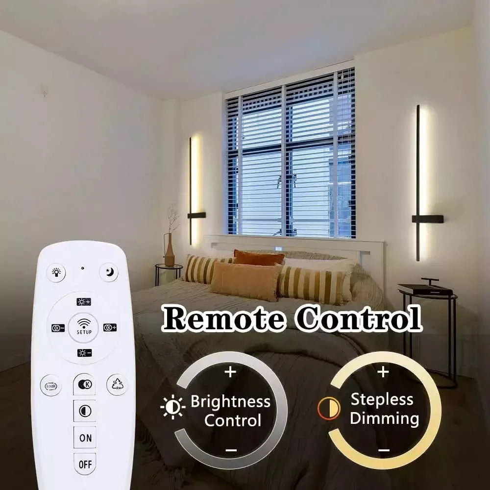 LED Wall Lamp Modern Wall Light For Home Indoor Lighting Bedside Bedroom Living Room Remote Control Wall Sconce Lighting Fixture | Designix -     - https://designix.fr