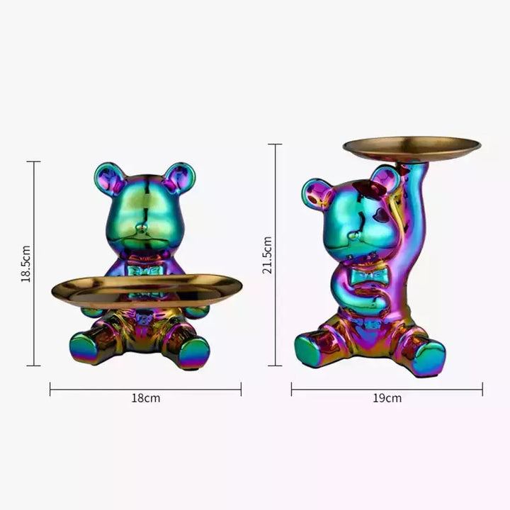 Ceramic Colorful Plating Bear Storage Box Home Living New Room Desktop Storage Tray Decorative Statue Money Box Ornaments | Designix -     - https://designix.fr/